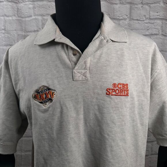 CBS Sports NFL Super Bowl 35 Pendleton Men's Polo Shirt Large Ravens Giants XXXV - Picture 1 of 11